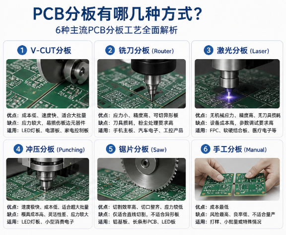 PCB分板有哪几种方式？完整解析：优缺点、适用场景与选型指南